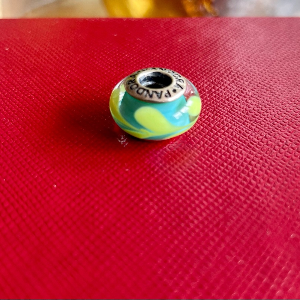 Pandora silver and murano glass charm